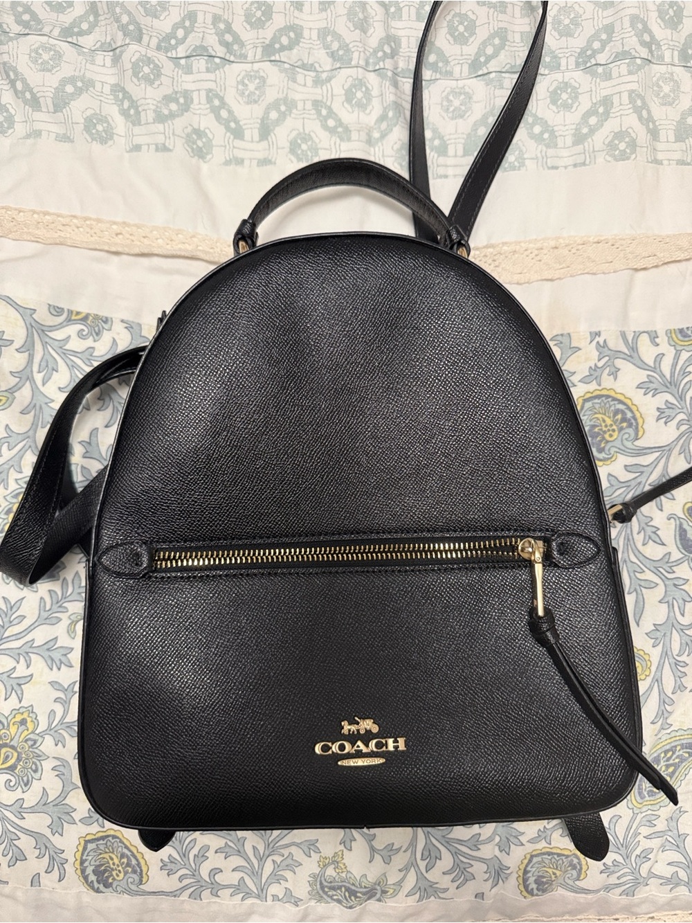 Coach Black Leather Mini Backpack with Gold Hardware